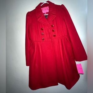Red old school Betsy Johnson Winter jacket NEW WITH TAGS